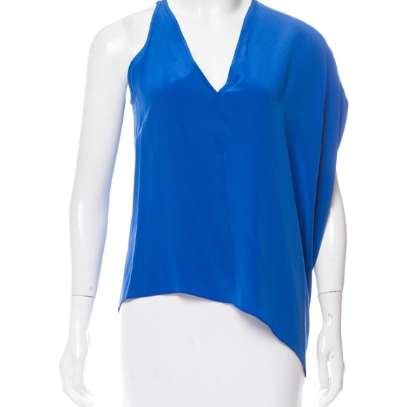 Cut25 by Yigal Azrouël Silk Blouse in Cobalt - Picture 1 of 3